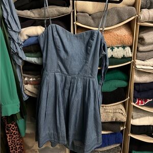Never worn. Lovers and Friends Mini Fit and Flare Denim Dress in Small